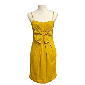 Pretty Good Mustard Linen Fitted Dress. Size M.